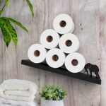 Artori Floating Toilet Paper Shelf Storage – Bathroom Wall Decorations, Tilted Wall Toilet Paper Holder, Mounted Toilet Decor Organizer for Tissue Rolls, Wipes, Towels, & More – Elephant