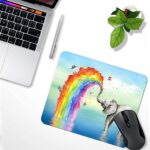 NAMISAN Watercolor Elephant Gaming Mouse Pad with Stitched Edges, Premium-Textured Mouse Mat Pad, Non-Slip Rubber Base Mousepad for Laptop, Computer & PC, 9.7×7.9×0.12 inches.