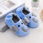 LZSYC Boys Elephant House Plush Slippers,5-6 Toddler