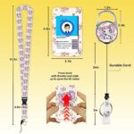 BUDUOZHI ID Badge Holder with Lanyard, Retractable Badge Reel with Swivel Belt Clip, Cute Flower Elephant Breakaway Lanyard Name Card Tag Vertical ID Protector Badge Clip, Nurse Teacher Office Gifts