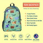 Wildkin 15-Inch Kids Backpack for Boys & Girls, Perfect for Early Elementary Daycare School Travel, Features Padded Back & Adjustable Strap (Wild Animals)