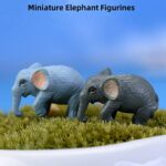 LONCESS Realistic Mini Elephant Fairy Garden?Miniature Elephant Figurines, Fairy Garden Accessories for Bonsai Landscape, Home and Office Decoration, Cake Topper, Moss Landscape,Car Decor,DIY Crafts