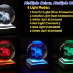 3D Elephant Crystal Ball Night Light, Upgraded 3.15 Inch Glass Ball Lamps with LED Base, Elephant Lamp Decor, Birthday Holiday Xmas Gifts for Boys Girls Friends (Elephant)