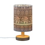 Vozoza African Elephants LED Table Lamp with USB Port Night Light Bedroom Lamps for Nightstand Living Room Dorm Home Office Desk