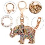 BeShiny Elephant Keychains for Women Girls Cute Rhinestone Animal Key Chain Ring Purse Bag Handbag Charms Men Boys Gifts