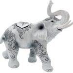 George S. Chen Imports Thai Collectible Statue Figurine Decoration (Trunk up-Thai Elephant, 88246white)