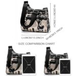 HERCMNOY Shoulder Bag For Women Crossbody Bags Handbag Multiple Pockets Bag Nylon Messenger Purses (Elephant)