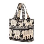 Lavogel Multi Pocket Tote Shoulder Bag Multi-function Nylon Shoulder Handbag Travel Purse Bags For Women (01-Elephant)