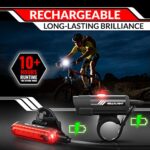 GearLight S400 Rechargeable Bike Light Set – Night Riding Accessories – White Elephant Stocking Stuffer for Men