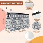 BUYIDUI Vintage Graphic Ethnic Elephant Cosmetic Bags Makeup Bags Toiletry Bag Large Capacity Organizer Pouch with Zipper Travel Accessories for Women Girls
