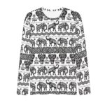 Eheartsgir Aztec Tribal Elephant Long Sleeve Workout Shirts for Women Moisture Wicking Crewneck Athletic T-Shirts Running Outdoor Tops