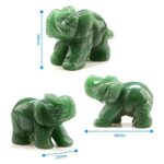 Carved Healing Crystals Gemstones Elephant Statue Figurine Collectible Decor 1.5 inches (Mix 6pcs)