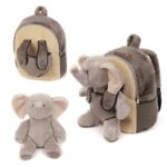 Funday 3-Way Toddler Rolling Backpack with Removable Stuffed Toy & wheels – Little Kids Luggage with Cute Plush Elephant