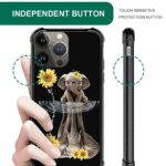 CARLOCA Compatible with iPhone 15 Pro Case,Sunflower Elephant iPhone 15 Pro Cases Graphic Design Shockproof Anti-Scratch Drop Protection Case