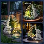 GIGALUMI Elephant Statue Solar Garden Decor Watering Effect Lights Figurine, Birthday Gifts for Mom, Women, Housewarming Gifts Outdoor Decor for Yard, Patio, Balcony (Watering Mode Only)