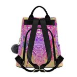 ALAZA Vintage Elephant Watercolor Animal Print Backpack Purse for Women Anti Theft Fashion Back Pack Shoulder Bag