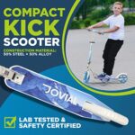 Jovial 2-Wheel Folding Kick Scooter – Compact Foldable Riding Scooter for Teens w/Adjustable Height, Alloy Anti-Slip Deck, 7” Wheels, Mud Guard Front Wheel, for Kids Boys/Girls 6+ Yrs Old (Avalanche)