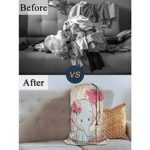 Swono Lovely Elephant Laundry Bag Dirty Clothes Organizer Cute Baby Elephant Wearing Bow Animal Cartoon Flower Extra Large Heavy Duty for Camp Home Dorm Room Essentials for Men Women