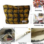 SANCABA Large-Capacity Cosmetic Bag,Makeup Bag for Women,Canvas Corduroy Toiletry Bag Travel Organizer,Throw it in Bag,Elephant