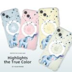 MAYCARI for iPhone 15 Plus Case Compatible with MagSafe, Magnetic Cute Cartoon Elephant Design Clear Phone Cover for Girls Women Soft TPU Hard Back Shockproof Protective Case for iPhone 15 Plus 6.7″