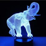 7 Color Changing Night Lamp 3D Atmosphere Bulbing Light 3D Visual Illusion LED Lamp for Kids Toy Christmas Birthday Gifts (Elephant)