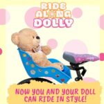 The Original Stuffed Animal and Doll Bicycle Seat (Blue)- Bike Attachment Accessory for American Girl & All 18-22″ Dolls & Stuffed Animals- Decorate Yourself Decals Gift Compatible with American Girl