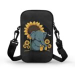 Zanxiantu Sunflower Purse Elephant Small Kids Purses for Girls Age 4-6 Toddler Rectangle Mini Cell Phone Shoulder Bag Cross Body Bag for Girls Adjustable Straps