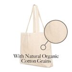 Canvas Tote Bag, Animal Design, Heavy Duty Gusseted, 100% Natural Cotton, for Shopping, Grocery, Laptop (T-ELEPHANT-XL)