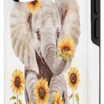 iPhone 12/12 Pro Cute Elephant Sunflower Phone Case Cute Animal Lover Case