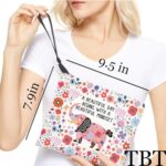 TBT Colorful Flowers Elephant Inspirational Quotes Motivational Gifts Mindset Makeup Bag Birthday Graduation Nurse Day Friendship Gifts for Women Best Friends BFF Bestie Girls Sisters Nieces Daughter