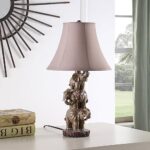 Ore International 21″ in Wildlife 3 Stacked Elephants POLYRESIN Table LAMP