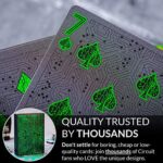Circuit Neon Green Playing Cards with Free Card Game eBook, Creative Deck of Cards, Premium Card Deck, Cool Poker Cards, Unique Bright Colors for Kids & Adults, Computer Themed, Black Playing Cards