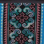 Changnoi Elephant Woman’ Wallet with Handmade Thai Hmong Tribal Embroidered in Blue