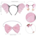 Dxhycc Elephant Costume Accessories Set, Elephant Ears Headband Nose Bowtie and Tail Costume Accessories for Halloween Dress Up Play Party