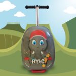 Flyte Eddie The Elephant Scooter Suitcase – 2-in-1, 18 inch Ride on Suitcase for Kids, 25 Litre Capacity Kids’ Luggage on Wheels for Boys and Girls Aged 4+, Rideable Carry on Children’s Suitcase