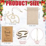 Thyle 24 Set Christmas Elephant Friendship Ornaments Wooden Sisterhood Elephant Ornaments for Women Tribe with 24 Cards 24 Burlap Bags Thank You for Being in My Circle for Sisters Friends Gift