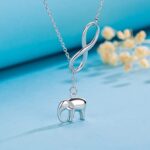 Annamate Elephant Gifts for Women, 925 Sterling Silver Infinity Elephant Pendant Necklace Jewelry For Women