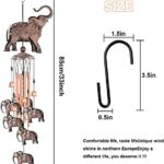 Elephant Wind Chimes for Outside Elephant Gift, Windchimes Garden Decoration Outdoor Christmas Copper Wind Chime Birthday Gifts for Women Mom Grandma
