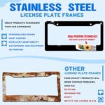 Elephant License Plate Frame Tribal Ethnic Style License Plate Holder for Front and Rear Car Tags Stainless Steel Funny Car Decoration with Screws 6.3 X 12.2 in