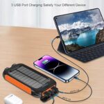 ???4 ??????? Solar-Charger-Power-Bank-38800mAh Waterproof Portable Solar Phone Charger with LED Flashlight/USB C Fast Charge External Battery Pack Compatible for Outdoor, Camping, Travel