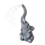 WISSLERMER Elephant Solar Garden Decor Statues Figurine: Garden Art for Patio Balcony Yard Lawn – Unique Christmas Birthdays Gifts for Mom Grandma Women Wife Sister