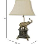 ORE International 8203 Elephant Table Lamp, Antique Gold, 29 x 17 x 14