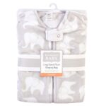 Hudson Baby Unisex Baby Plush Sleeping Bag, Sack, Blanket, Gray Elephant, 12-18 Months