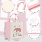HODREU Cute Elephant Gifts for Women Canvas Tote Gifts for Elephant Lovers Grocery Bags for Daughter Sister Bestie Mom Friend Animal Lovers Christmas Birthday Reusable Beach Shopping Bags