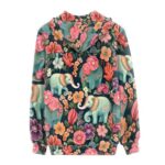 Upetstory Boho Elephant Zip Up Hoodies for Women Plus Size Thin Jackets Long Sleeve Sweatshirt Active Athletic Workout Jacket Graphic Clothes Hooded Top Fall Spring Clothes 2X