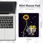 DIGTIALL Mouse Pad Elephant Sunflower 7×5.8 inch Stitched Edge Anti-Slip Waterproof Rubber Mouse Mat, Pretty Cute Mouse Pad for Office Gaming Laptop Wireless Mouse, Computers, Laptop, Office Travel