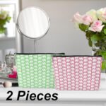 2 Pieces Preppy Stuff Preppy Makeup Bag Preppy Gifts elephant gifts for Women Female Teen Girls Friend Daughter Elephant Lover Birthday Graduation Mothers Day Pink Green Cosmetic Bag Travel Pouch
