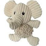Petlou Durable Natural Nubby Plush Dog Toys with Squeaker and Crinkle Paper in Multi-Size (Natural Elephant – M, 10 Inch)