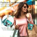 Yonlevres Cute Elephant Credit Card Holder Keychain Wristlet Bracelet Wallet Women, Small Wallet with Silicone Beaded Zipper, Funny Leather Mini RFID Blocking Wallets Card Case Accordion Gift