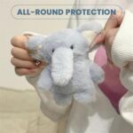 Plush Elephant Earphone Protective Case, Fluffy Elephant for Airpods Case, 3D Cute Cartoon Elephant Plush Case Earphone Protective Cover, Fluffy Elephant Protector Case (1PCS, for Airpods 1/2)